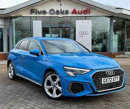 AUDI A3 1.4 TFSIE 40 S LINE SPORTBACK 5DR PETROL PLUG-IN HYBRID S TRONIC EURO 6 (START/STOP) 13KWH (204 PS)