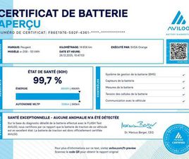 PEUGEOT 208 ELECTRIQUE 50 KWH 136CH ACTIVE PACK