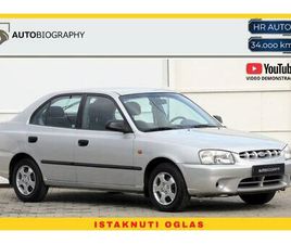 HYUNDAI ACCENT HYUNDAI ACCENT 1,3 | PRIJEĐENI KILOMETRI : 34.OOO KM | VIDEO DEMO, 2001 GOD.