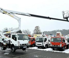 NISSAN CABSTAR NISSAN CABSTAR ZWYŻKA PODNOŚNIK KOSZOWY PALFINGER P240 AXE UDT WYSOKOŚĆ PODNOSZENIA ... WIDEŁKI