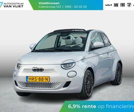 FIAT 500E CABRIO LA PRIMA 42 KWH | 17% BIJTELLING | CLIMA | CRUISE | LEDER | 17 | PRIV GLASS | WINTER PACK | JBL SOUND | BSM | APPLE CARPLAY