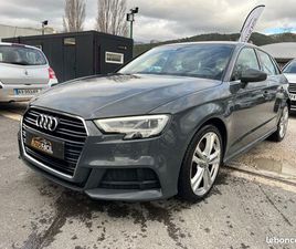 AUDI A3 SPORTBACK 35 TDI 150 CH S TRONIC 7 S LINE PLUS GRIS NARDO - CARPLAY CAMERA RADARS GPS BOITE AUTO
