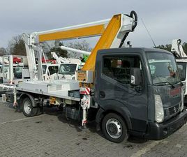 NISSAN CABSTAR NISSAN CABSTAR ZWYŻKA PODNOŚNIK KOSZOWY MULTITEL MJ 201 WYSOKOŚĆ PODNOSZENIA 20M P7 WIDEŁKI