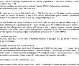 ROADSTER SMART ACHETÉ CHEZ PRÉPARATEUR SPÉCIALISÉ