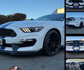 TRÈS BELLE FORD MUSTANG GT 350 COUPÉ DE 2017 - V8 - 5,2L - BM - 34 305 KMS - BLANCHE BANDES BLEUES
