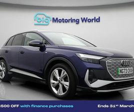 AUDI Q4 E-TRON 40 AUDI Q4 E-TRON 40 S LINE SUV 5DR ELECTRIC AUTO 82KWH (204 PS) £500 TOWARDS YOUR FINANCE DEPO SUV 2023, 38441 MILES, £23500 - 33199629 - EXCHANGEANDMART.CO.UK