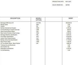 USED 2023 BENTLEY BENTAYGA AZURE FIRST EDITION