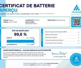 PEUGEOT 208 ELECTRIQUE 50 KWH 136CH ACTIVE PACK