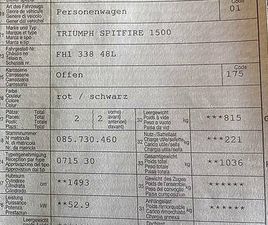 TRIUMPH SPITFIRE 1500 VETERANENFAHRZEUG CANTON THURGOVIE - TUTTI.CH