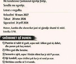 AUTOMATIKE, OKAZION 2000 EURO. LEXONI TË GJITHA TË DHËNAT.