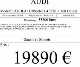 A3 CABRIOLET 1.4 TFSI 115CH DESIGN S TRONIC 7