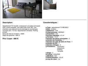 T2 a louer Avenue de Borgo