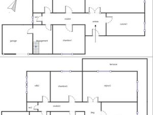 Villa 2 appartements 210m2 terrain 900 m2