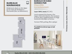 Local professionnel 64m² à Marmande (Route de Bordeaux)