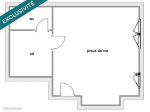 Studio 1 pièce 24 m²