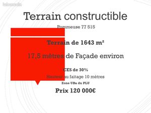 Terrain Viabilisé Pommeuse 77515 de 1643 m²
