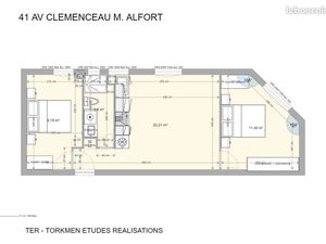 Appartement 3 pièces 44 m² entièrement rénové