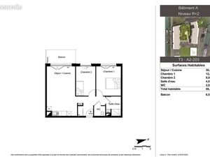 Appartement 3 pièces 58 m²