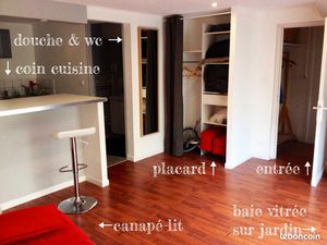 Studio meublé pour étudiant(e) au rdc d'une maison avec accès direct et jardin sur île de 