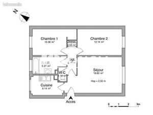 Appartement 3 pièces 56 m²