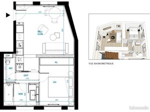 A louer T2 Honfleur rue Haute