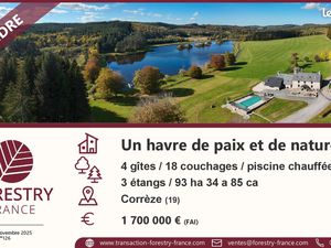 Domaine d’exception avec étangs  forêt et 4 gîtes au cœur de la Corrèze