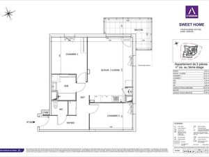 Appartement 3 pièces 66 m²