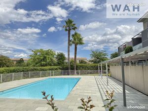 Appartement exception t3 90m2 terrasse-2 chambres+2 garages + piscine privee - res. Luxe
