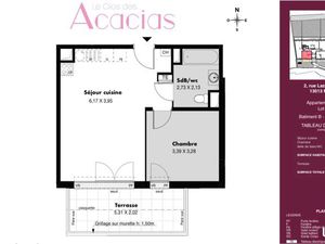 T2 43m2 st Jérôme sur plan