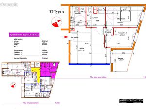 Appartement 3 pièces 60 m²