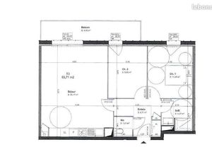 Appartement 3 pièces 63 m²