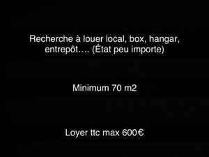 Recherche garage / local / entrepôt / hangar