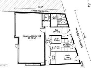 Location CAVE RDC immeuble sécurisé Tours centre rue de vendée
