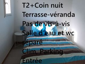 T2 BIS  2 coins nuit  parking  climatisation réversible  double vitrage  salle d'eau et wc