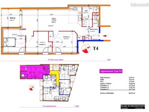 Appartement 4 pièces 87 m²