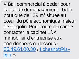 Bail commercial à céder