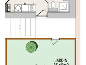 Appartement rénové 2p 30m2 + jardin 35m2 + parking - Tassin Centre