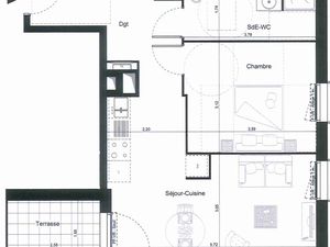 T2 meublé avec place de parking - Arenc 13003