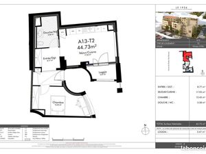 Appartement 2 pièces 44 m²