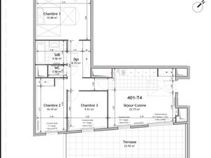 Location appartement 4T terrasse rooftop