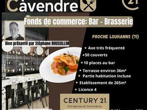 Bar  brasserie  fonds de commerce 265 m² LOUHANS
