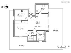 Appartement 3 pièces 61 m²