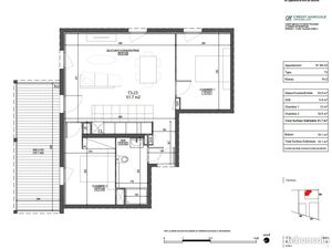 Appartement 3 pièces 61 m²