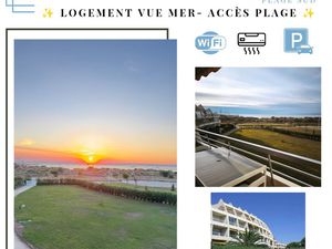 Appartement t2 vue mer plage sud port camargue