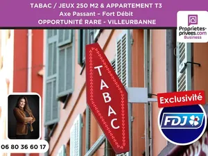 VILLEURBANNE - TABAC  JEUX FDJ 250 M² & APPARTEMENT  EMPLACEMENT N°1