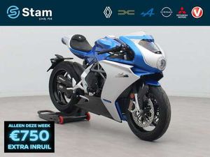 MV AGUSTA SUPERVELOCE 800 147PK ALPINE EDITIE NR 076/110 ARROW RACE UITLAAT BLAUW