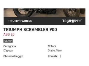 VENDO TRIUMPH SCRAMBLER 900 (2023 - 25) USATA A GALLARATE (CODICE 9848096) - MOTO.IT