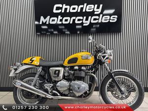 TRIUMPH THRUXTON 865 2005 TRIUMPH 865 CC TWIN IN YELLOW WITH 14220 MILES, GREAT RETRO ST 865 CC