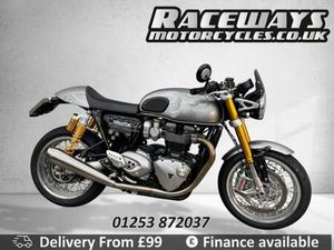 TRIUMPH THRUXTON 1200 R 2017 67 REG 5,008 MILES SILVER USED MOTORCYCLE 1200 CC
