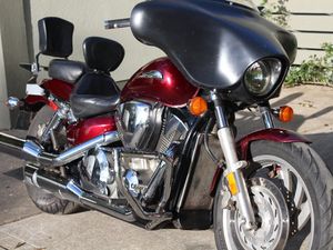 HONDA VTX 1300 WITH BAT WING FITTED.